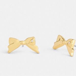 Coach Gold Mini Bow Stud Earrings w/dust bag